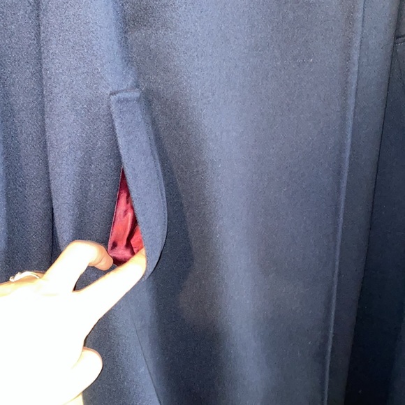 Vintage Stevens Forstmann Women’s Navy Blue Wool Winter Dress Coat - Picture 5 of 13